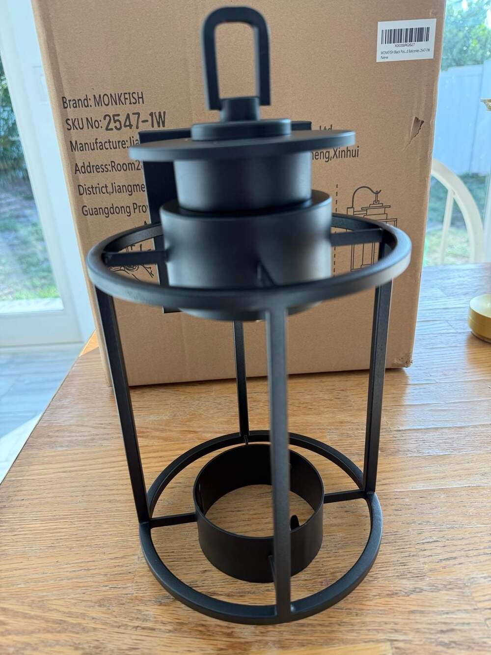 Monkfish Black Metal Outdoor Wall Lantern Sconce 2547-1W